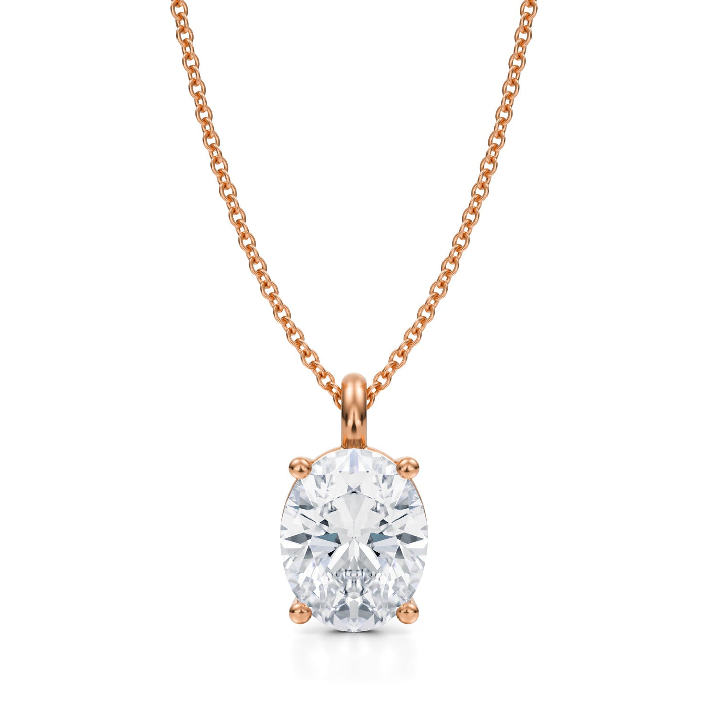 2 1/2 Carat Oval Lab Grown Diamond Solitaire Pendant