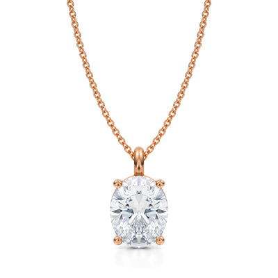 2 1/2 Carat Oval Lab Grown Diamond Solitaire Pendant