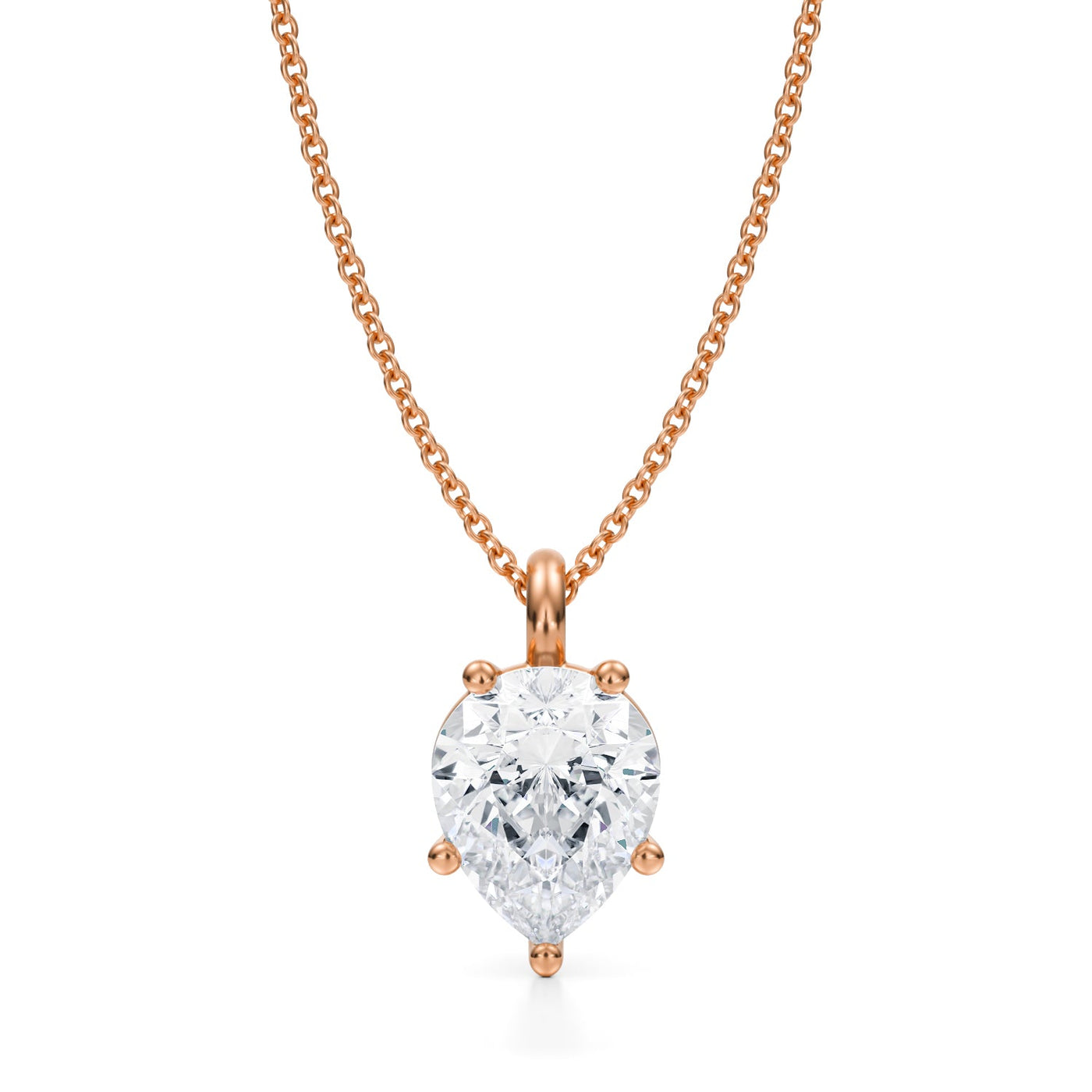 2 1/2 Carat Pear Lab Grown Diamond Solitaire Pendant