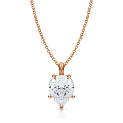 2 1/2 Carat Pear Lab Grown Diamond Solitaire Pendant