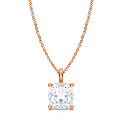 3 Carat Cushion Lab Grown Diamond Solitaire Pendant