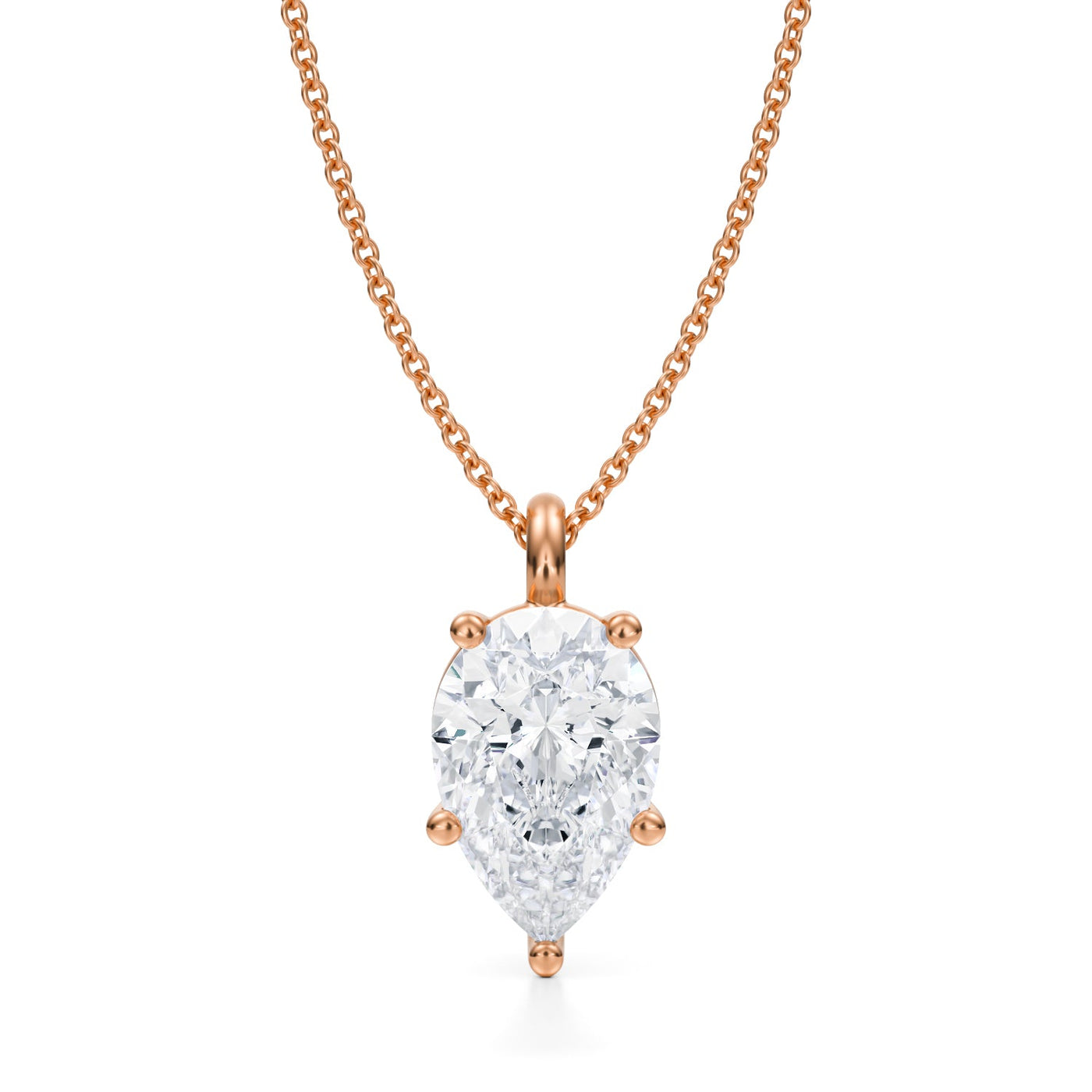 3 Carat Pear Lab Grown Diamond Solitaire Pendant