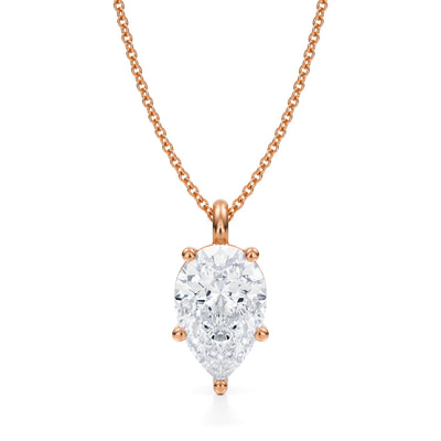 3 Carat Pear Lab Grown Diamond Solitaire Pendant