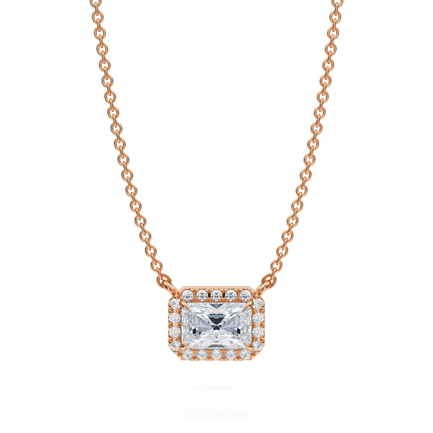 1/2 Carat Radiant Classic Halo Pendant