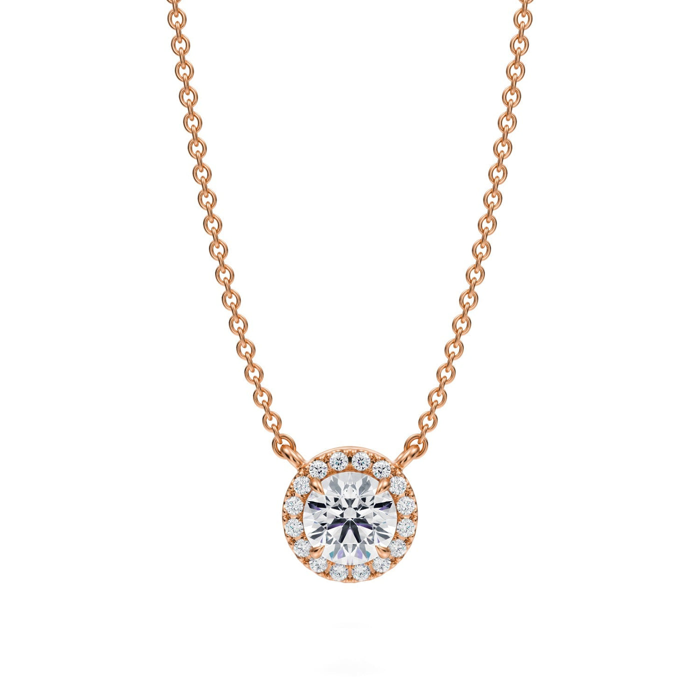 1/2 Carat Round Classic Halo Pendant