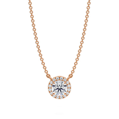 1/2 Carat Round Classic Halo Pendant