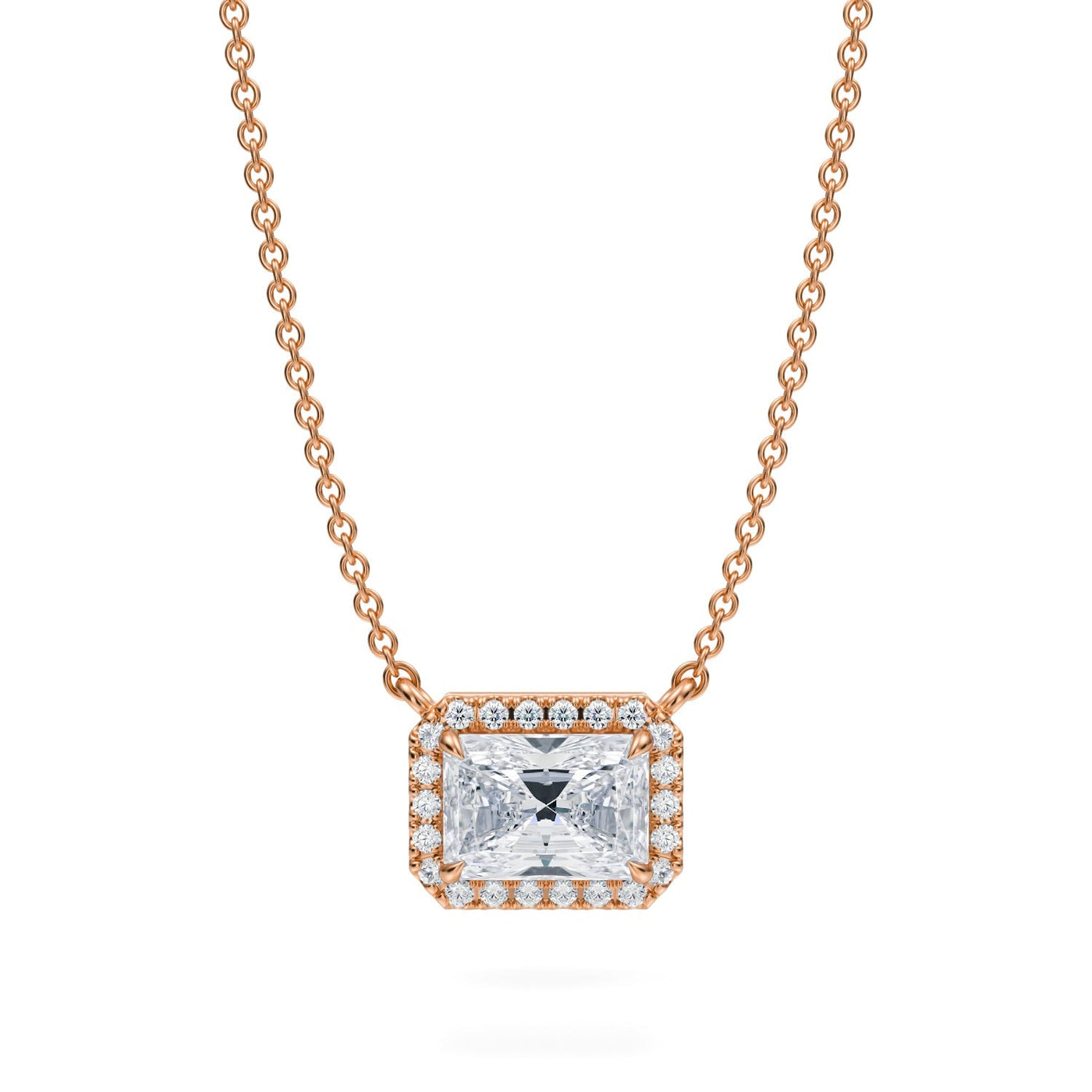 1 Carat Radiant Classic Halo Pendant