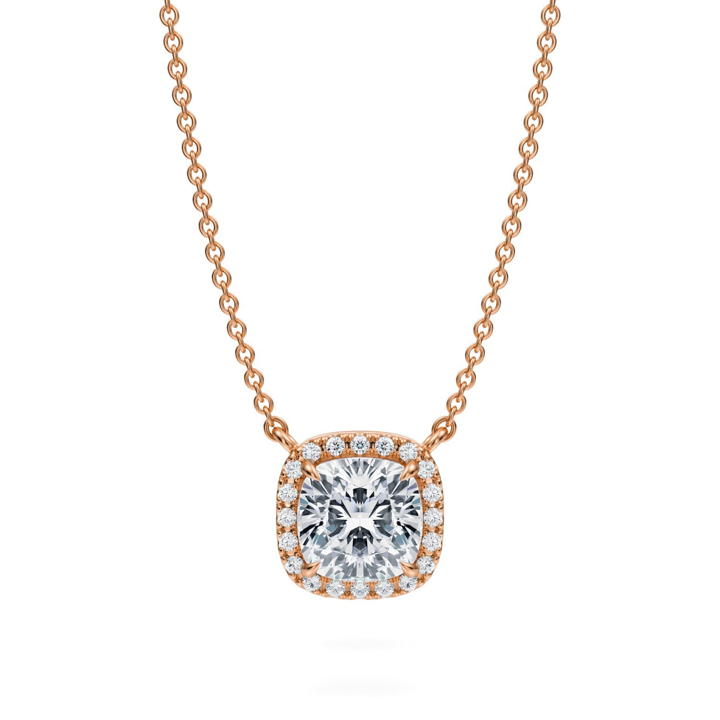 1.5 Carat Cushion Classic Halo Pendant