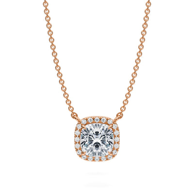 1.5 Carat Cushion Classic Halo Pendant