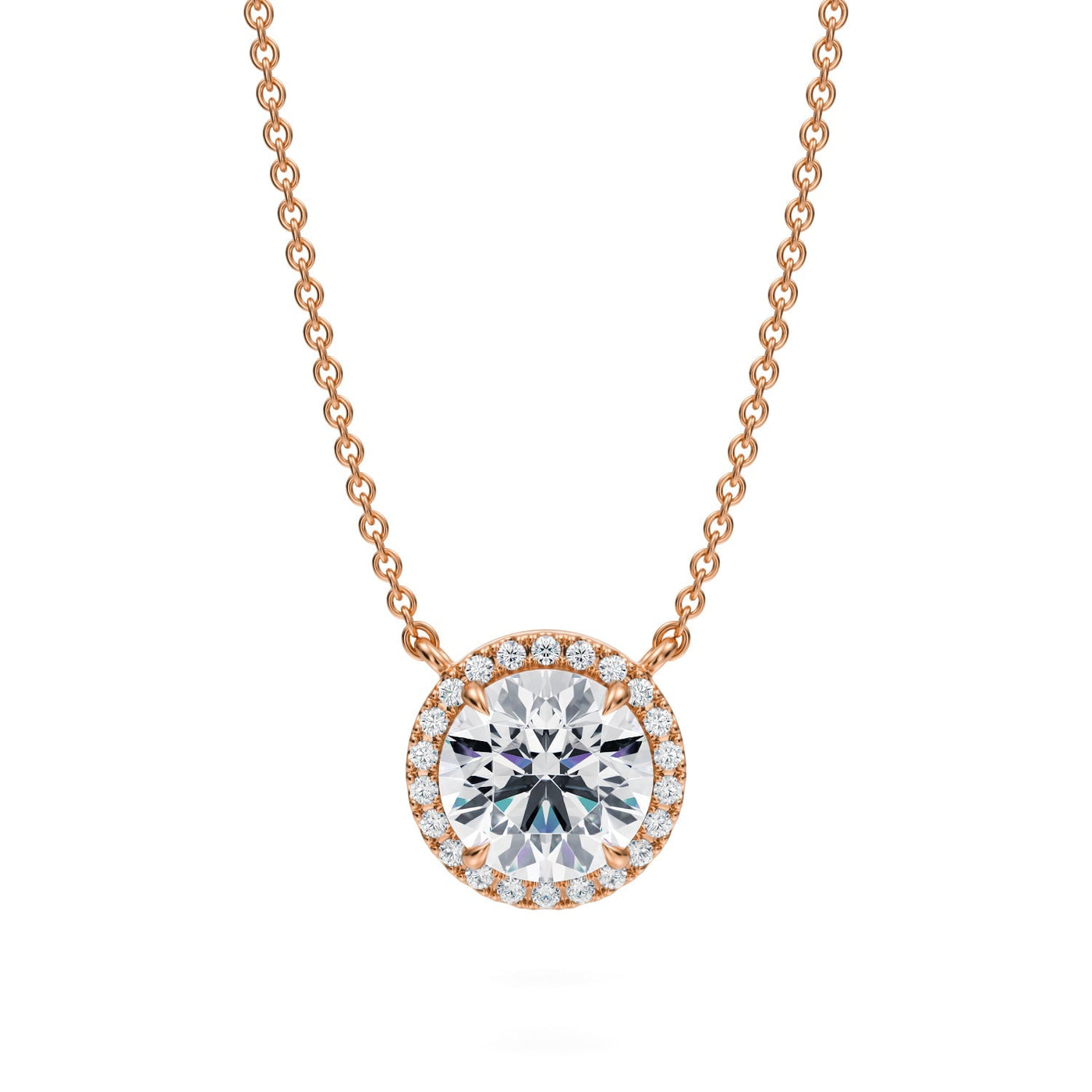 1.5 Carat Round Classic Halo Pendant