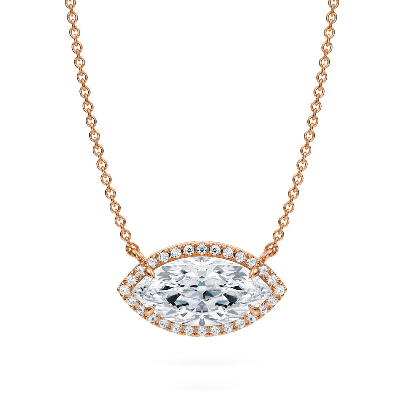 2 Carat Marquise Classic Halo Pendant