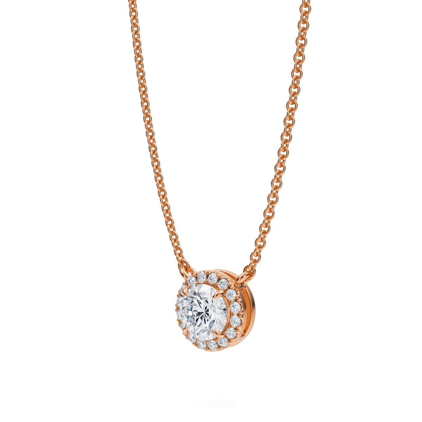 1/2 Carat Round Classic Halo Pendant