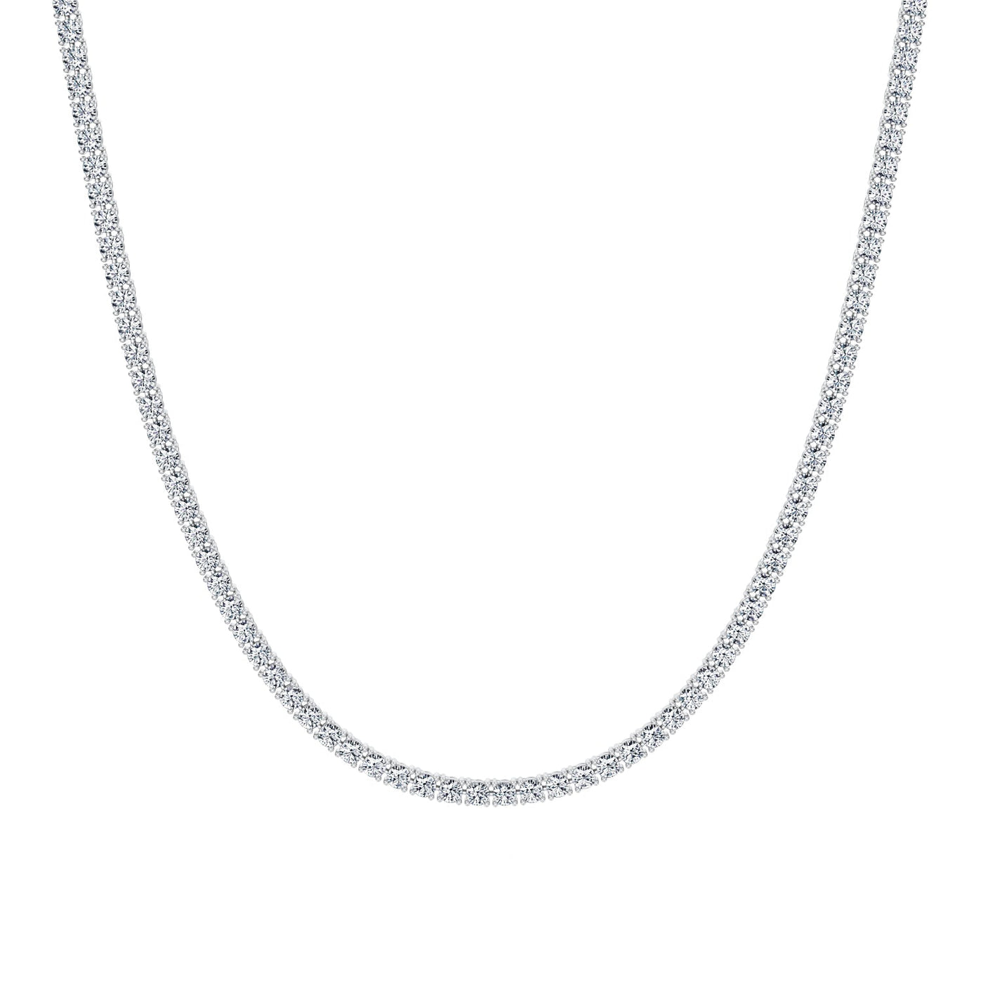 9 Carat Round Lab Grown Diamond Tennis Necklace