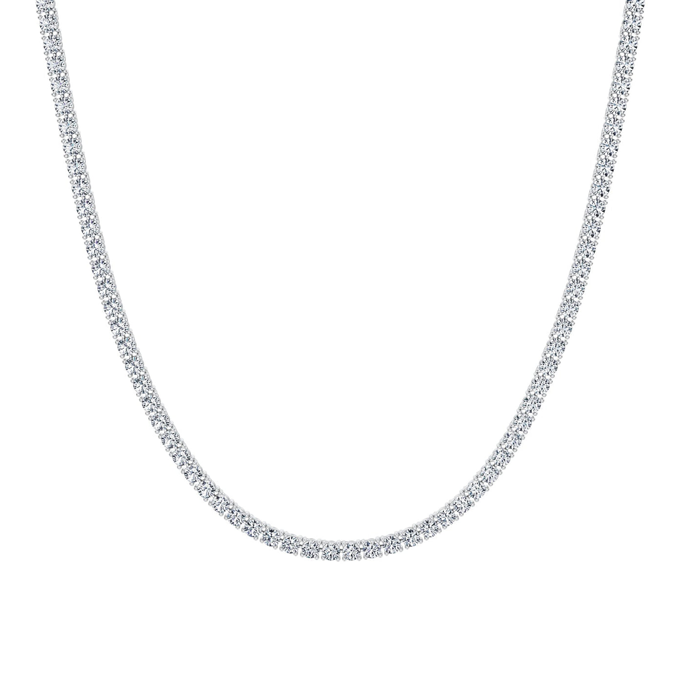 10 Carat Round Lab Grown Diamond Tennis Necklace