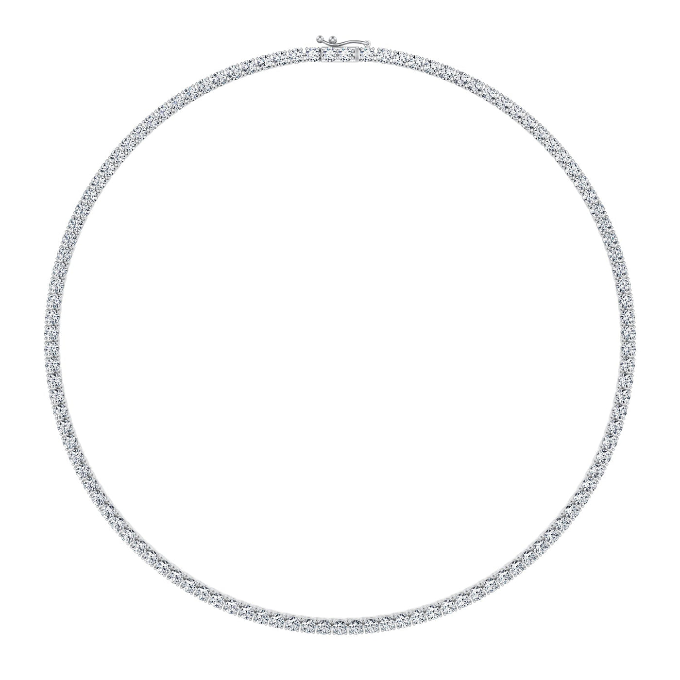 18 Carat Round Lab Grown Diamond Tennis Necklace