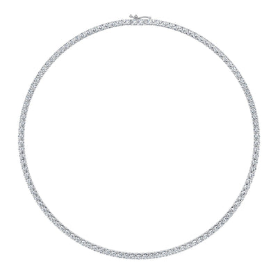 18 Carat Round Lab Grown Diamond Tennis Necklace