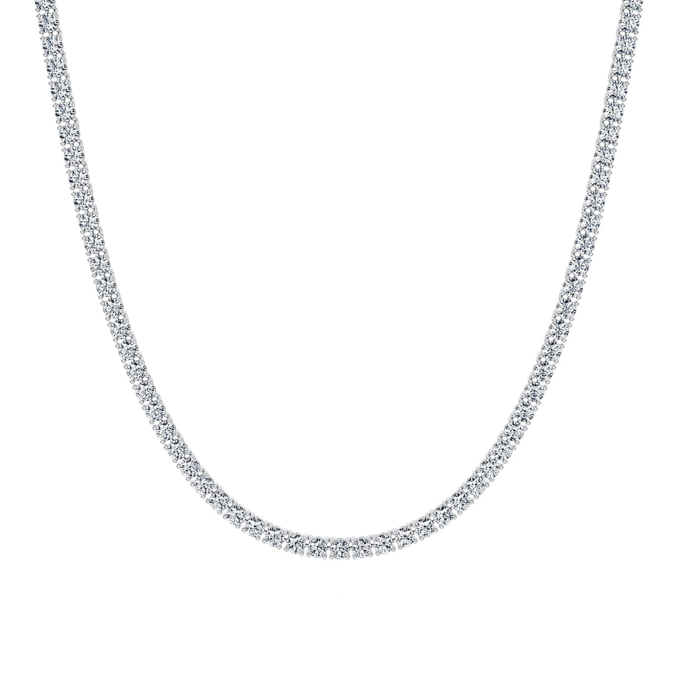 15 Carat Round Lab Grown Diamond Tennis Necklace