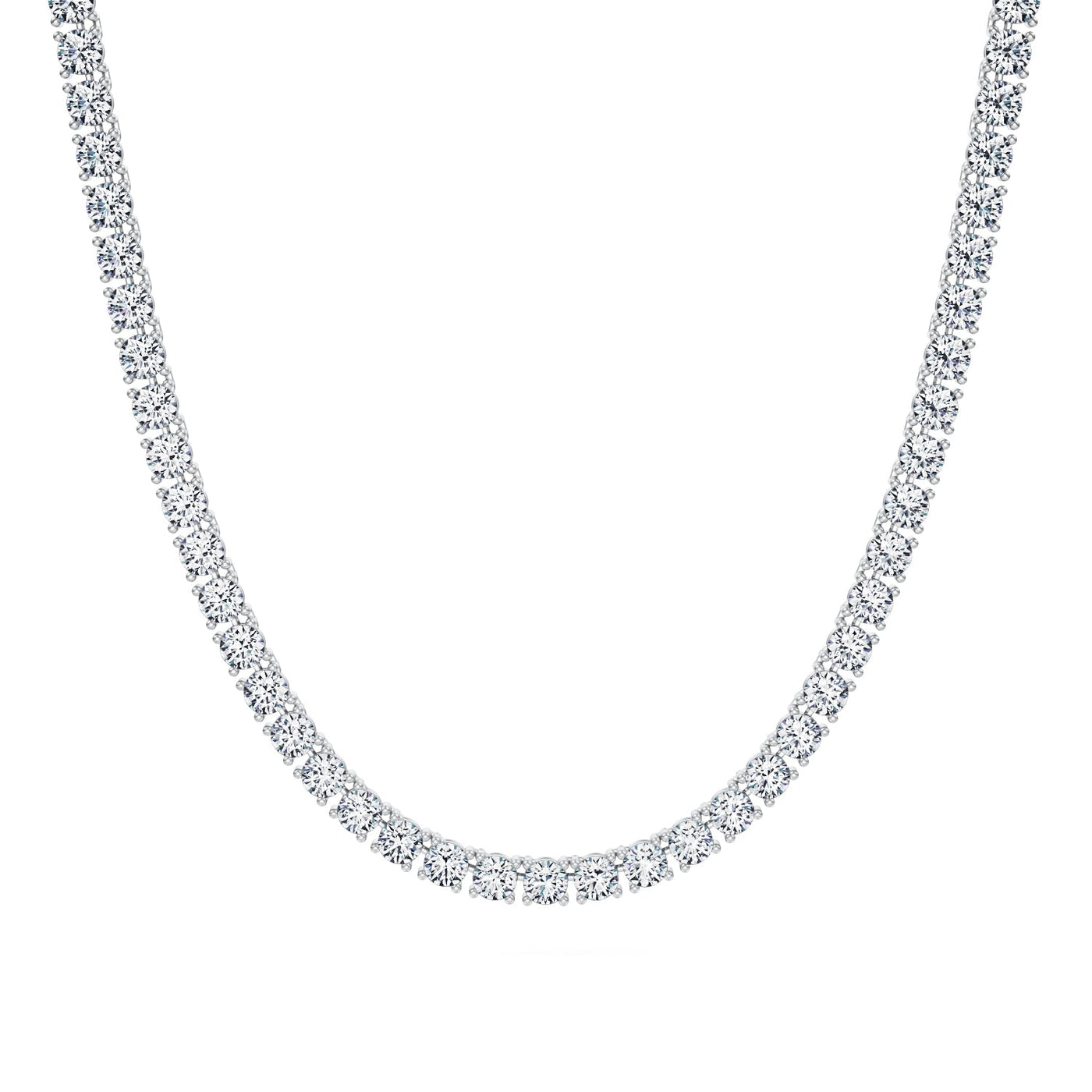 27 Carat Round Lab Grown Diamond Tennis Necklace