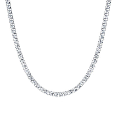 25 Carat Round Lab Grown Diamond Tennis Necklace