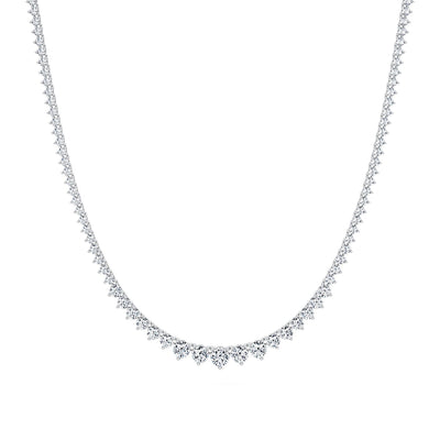 7 1/2 Carat Lab Grown Diamond Graduated Tennis Necklace