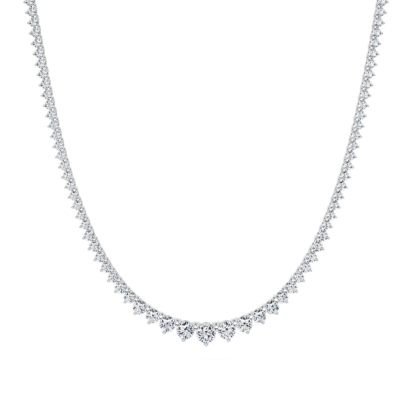 10 Carat Lab Grown Diamond Graduated Tennis Necklace