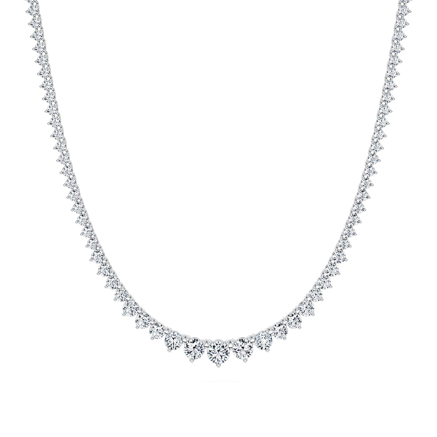 13 Carat Lab Grown Diamond Graduated Tennis Necklace