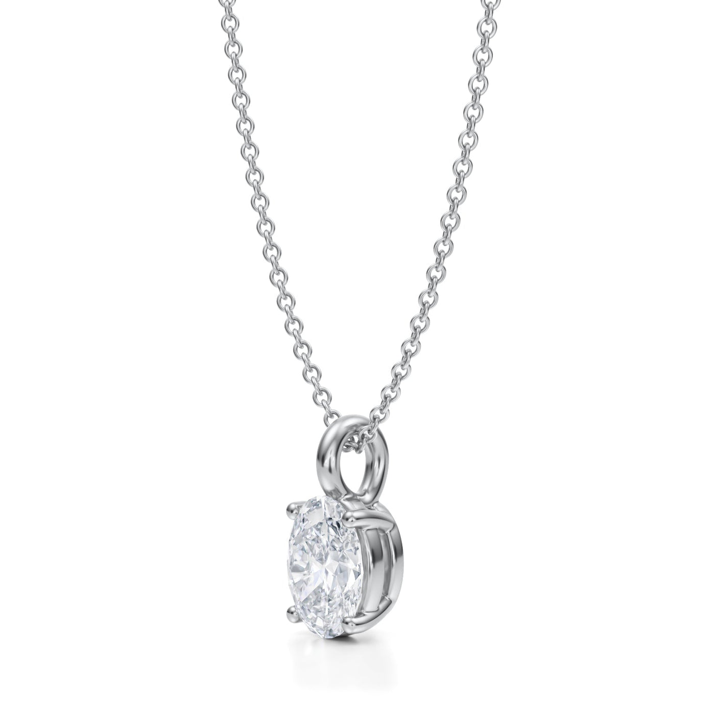 1 Carat Oval Lab Grown Diamond Solitaire Pendant