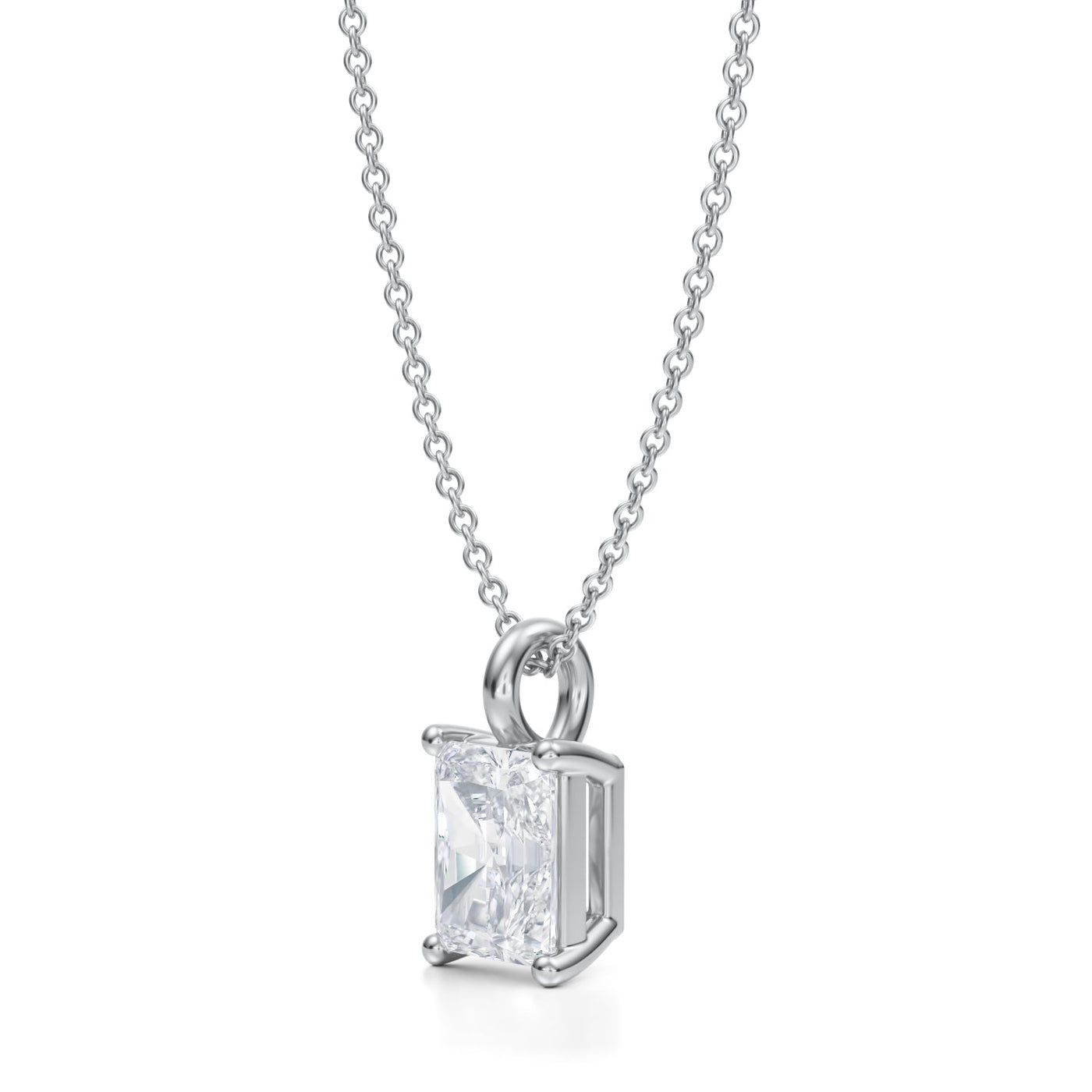 1 Carat Radiant Lab Grown Diamond Solitaire Pendant