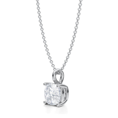 2 Carat Cushion Lab Grown Diamond Solitaire Pendant