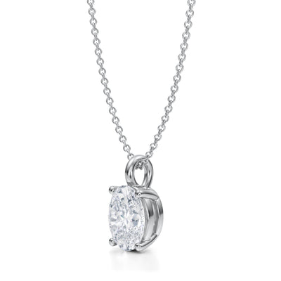 2 Carat Oval Lab Grown Diamond Solitaire Pendant