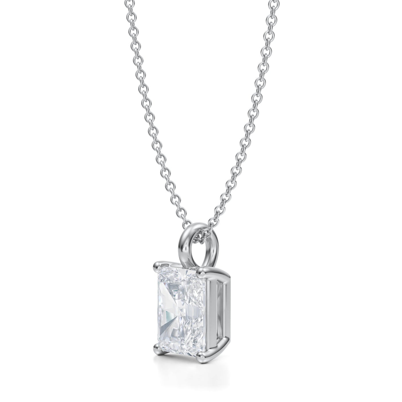 2 Carat Radiant Lab Grown Diamond Solitaire Pendant