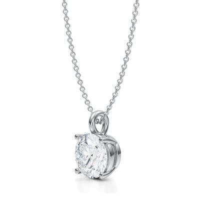 2.5 Carat Round Lab Grown Diamond Solitaire Pendant