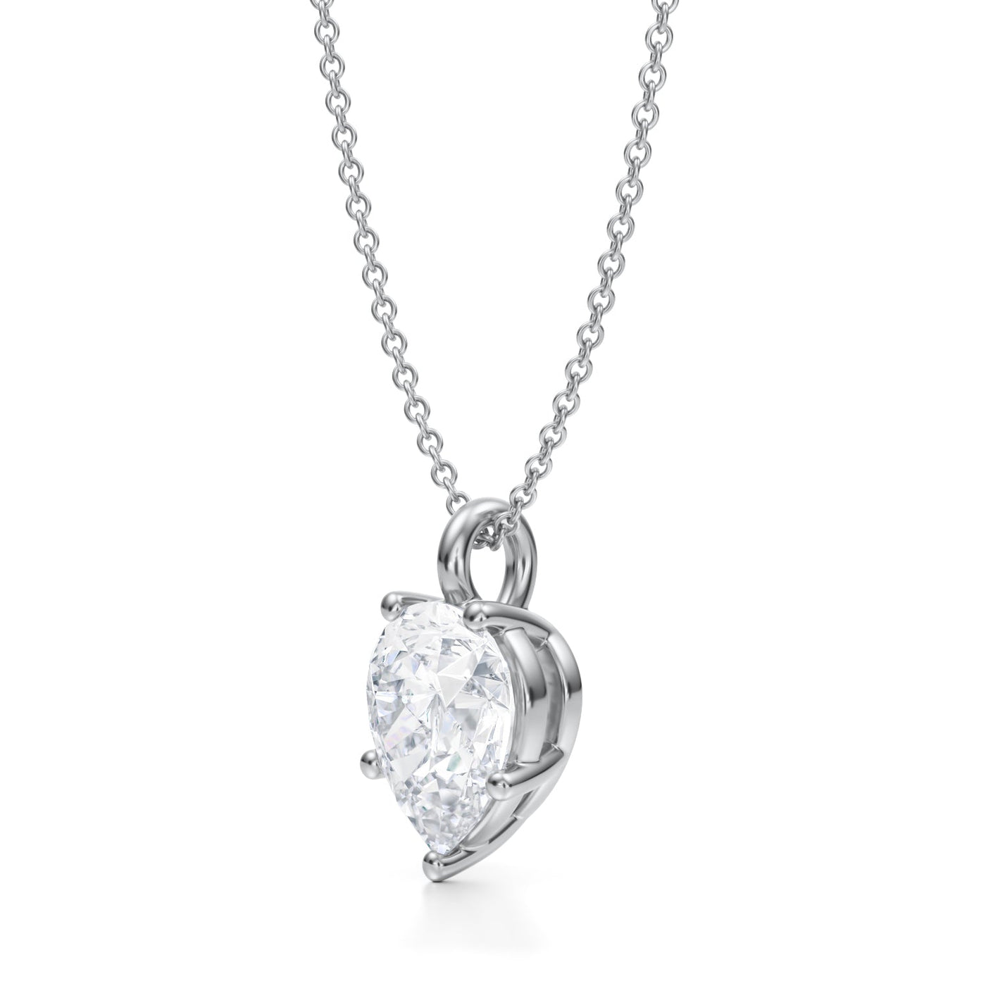 2 1/2 Carat Pear Lab Grown Diamond Solitaire Pendant