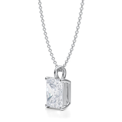 2 1/2 Carat Radiant Lab Grown Diamond Solitaire Pendant