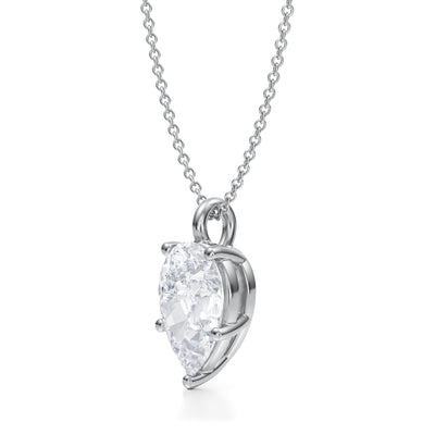 3 Carat Pear Lab Grown Diamond Solitaire Pendant