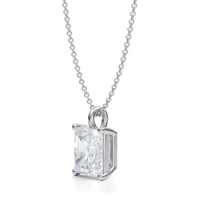 3 Carat Radiant Lab Grown Diamond Solitaire Pendant