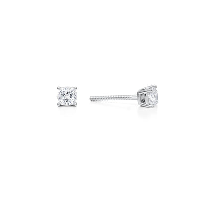 1/2 Carat Cushion Lab Grown Diamond Stud Earrings