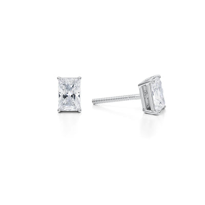 1 Carat Radiant Lab Grown Diamond Stud Earrings