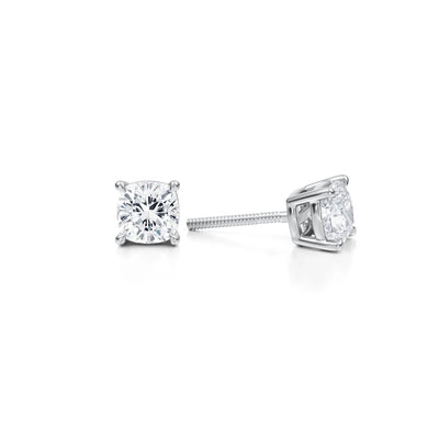 1.5 Carat Cushion Lab Grown Diamond Stud Earrings