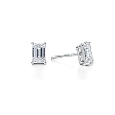 1.5 Carat Emerald Lab Grown Diamond Stud Earrings