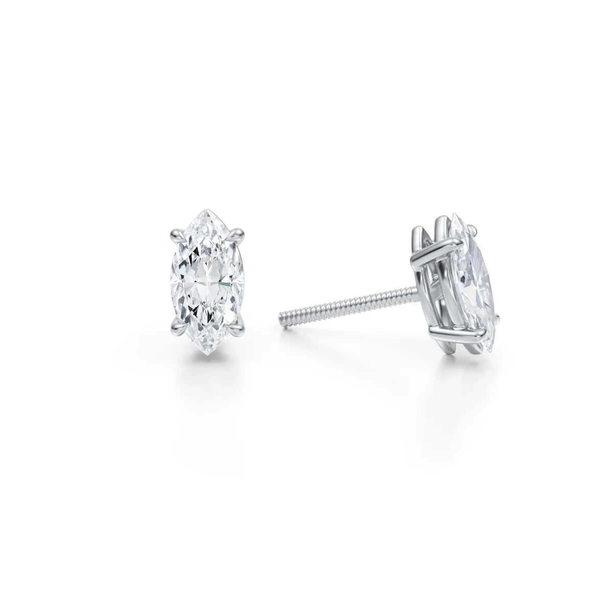 1.5 Carat Marquise Lab Grown Diamond Stud Earrings