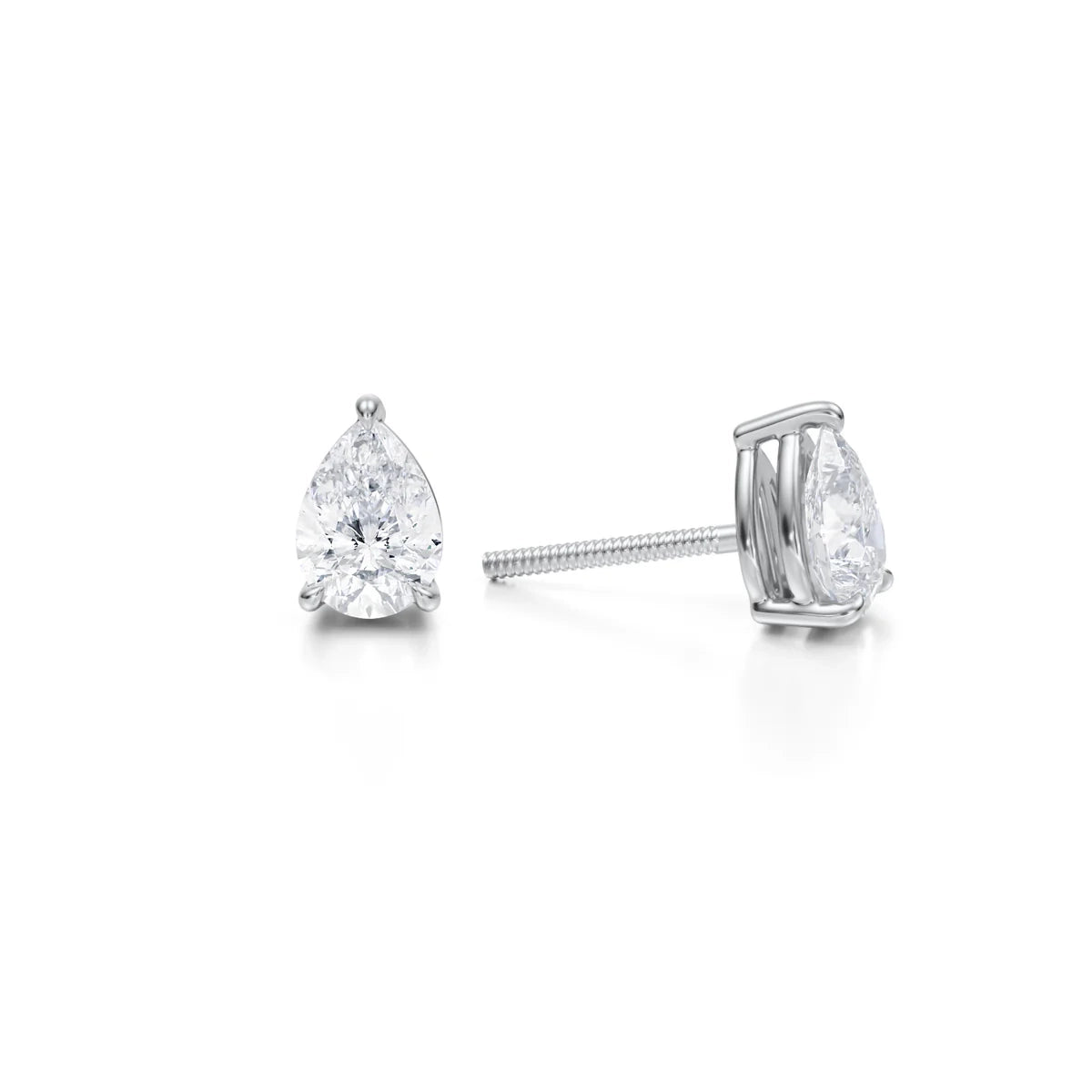 1.5 Carat Pear Lab Grown Diamond Stud Earrings