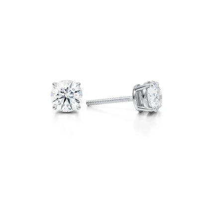 1.5 Carat Round Lab Grown Diamond Stud Earrings