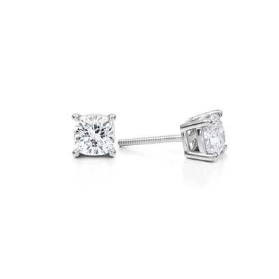 2 Carat Cushion Lab Grown Diamond Stud Earrings