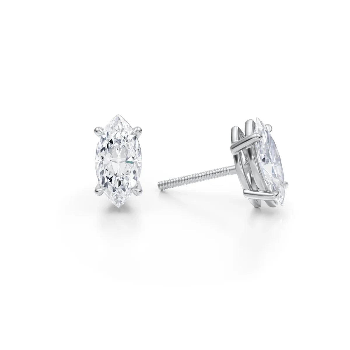 2 Carat Marquise Lab Grown Diamond Stud Earrings