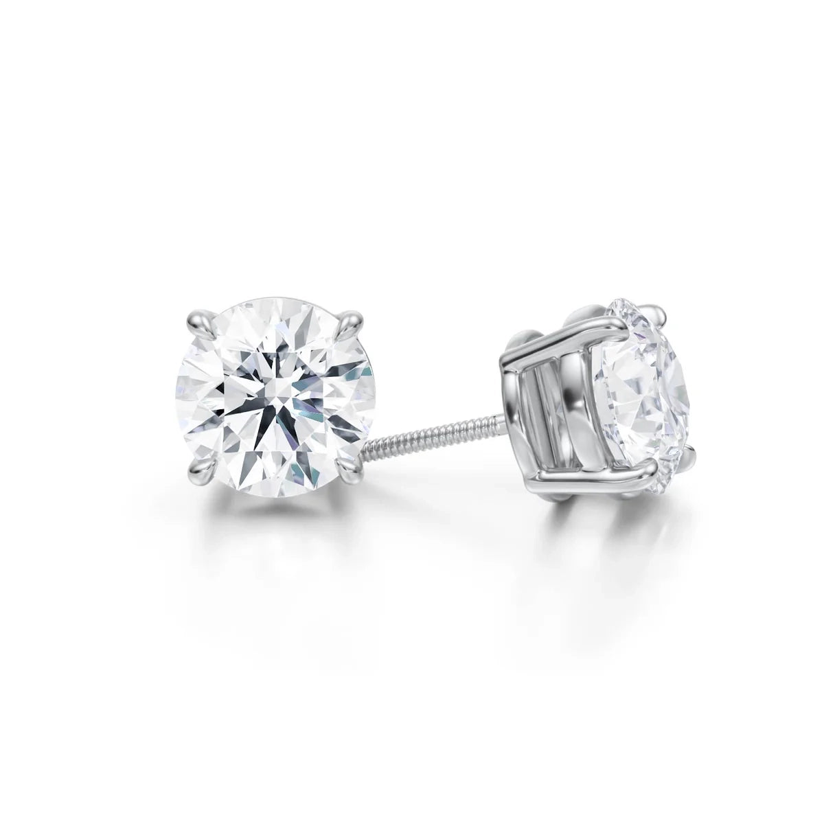 5 Carat Round Lab Grown Diamond Stud Earrings