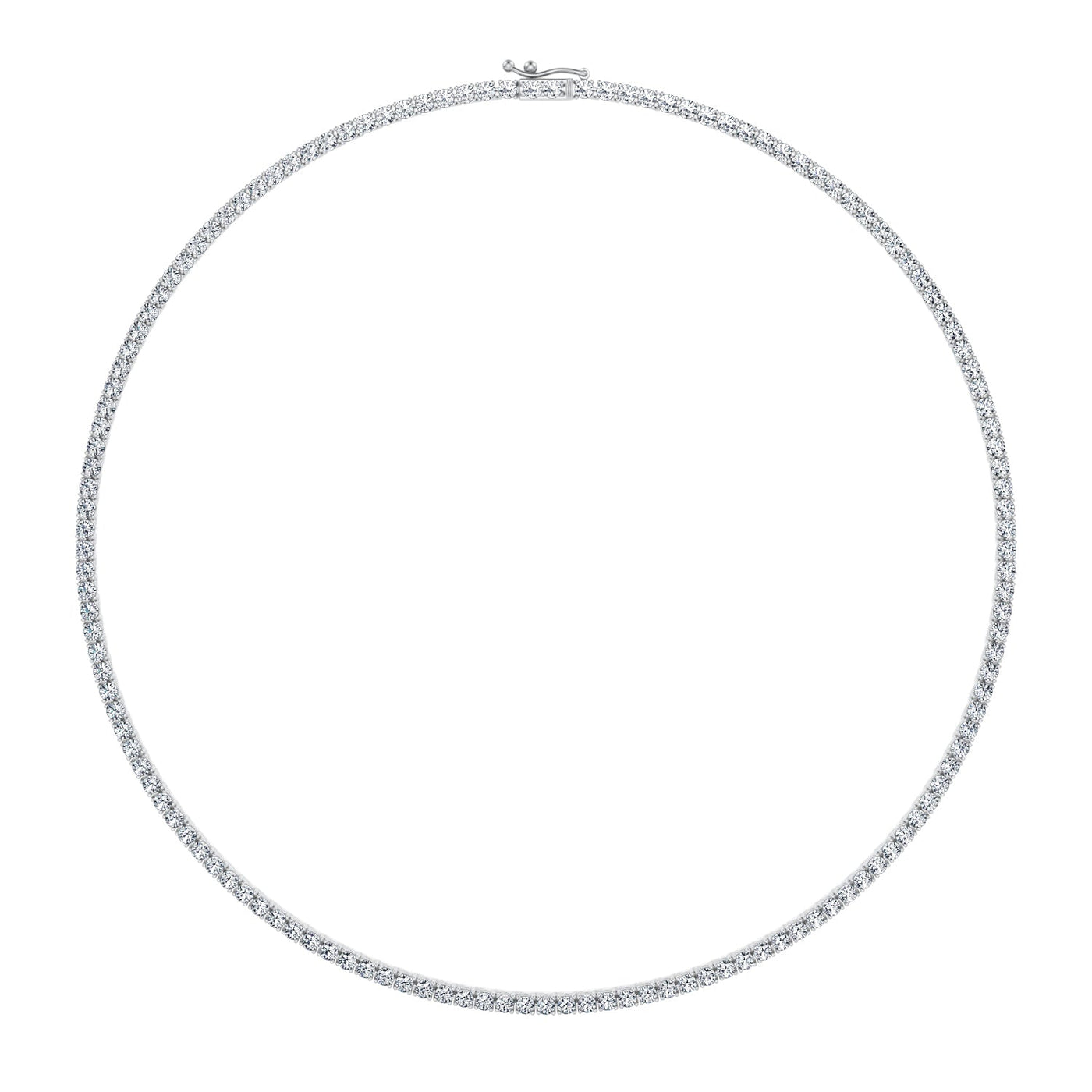 10 Carat Round Lab Grown Diamond Tennis Necklace