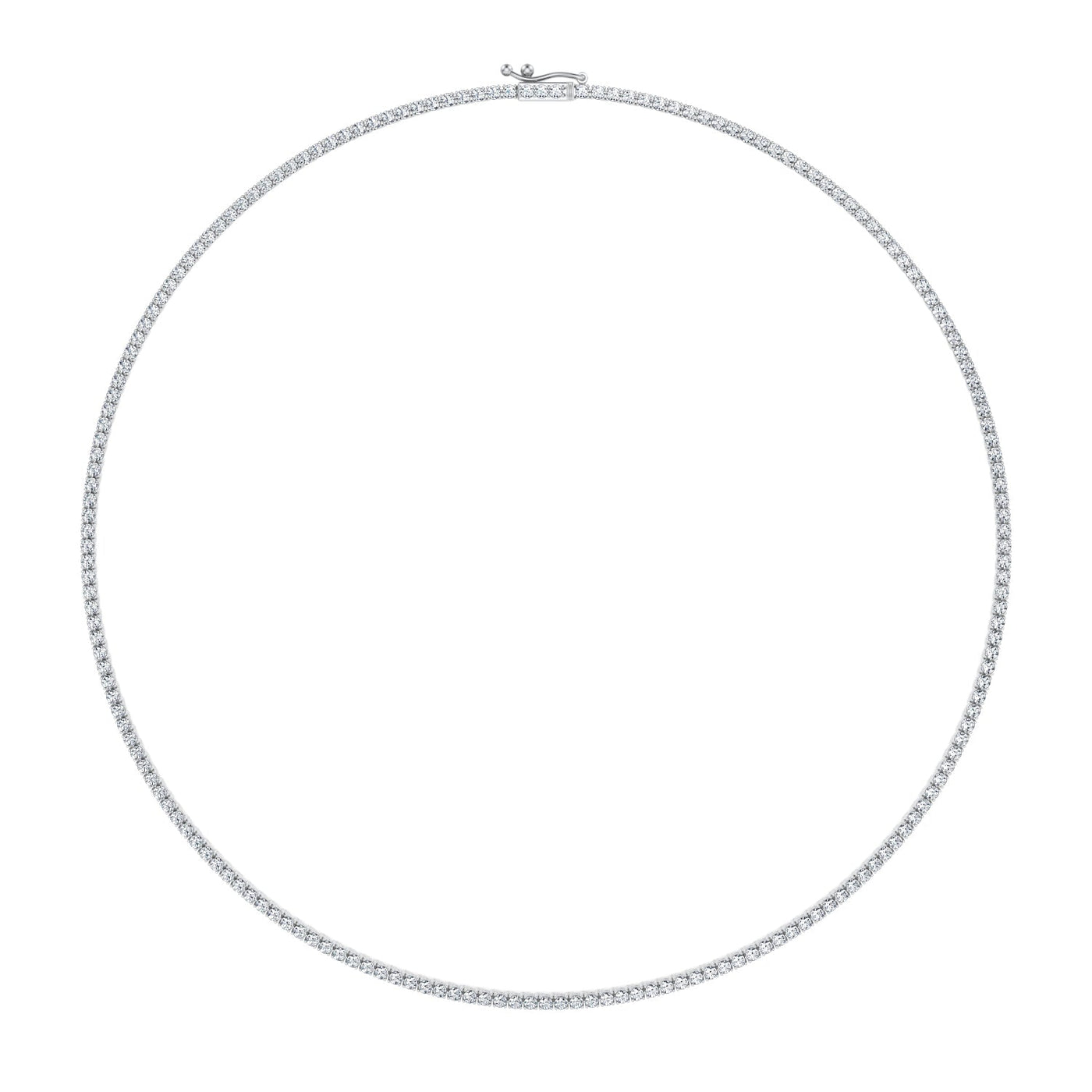 5 Carat Round Lab Grown Diamond Tennis Necklace