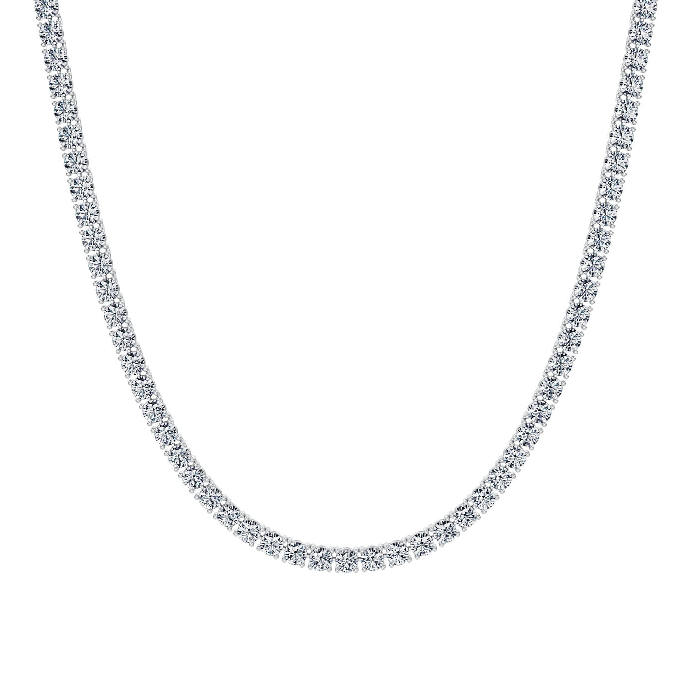 18 Carat Round Lab Grown Diamond Tennis Necklace