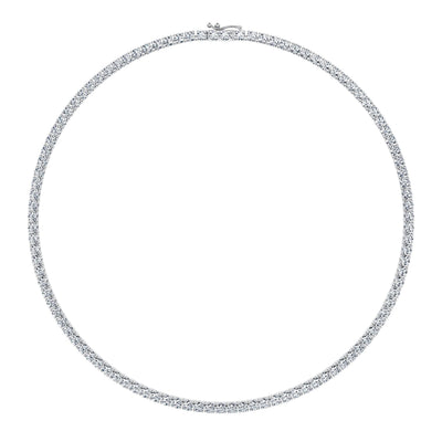 20 Carat Round Lab Grown Diamond Tennis Necklace